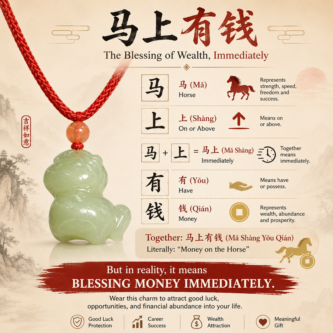 The "Instant Wealth" Charm: Unlocking the Secret Meaning of Our Jade Horse Pendant