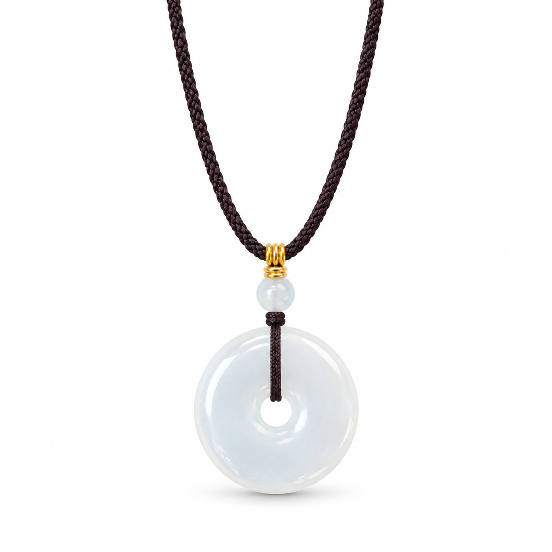 Yuora Jewelry natural agate Ping An Kou peace buckle necklace