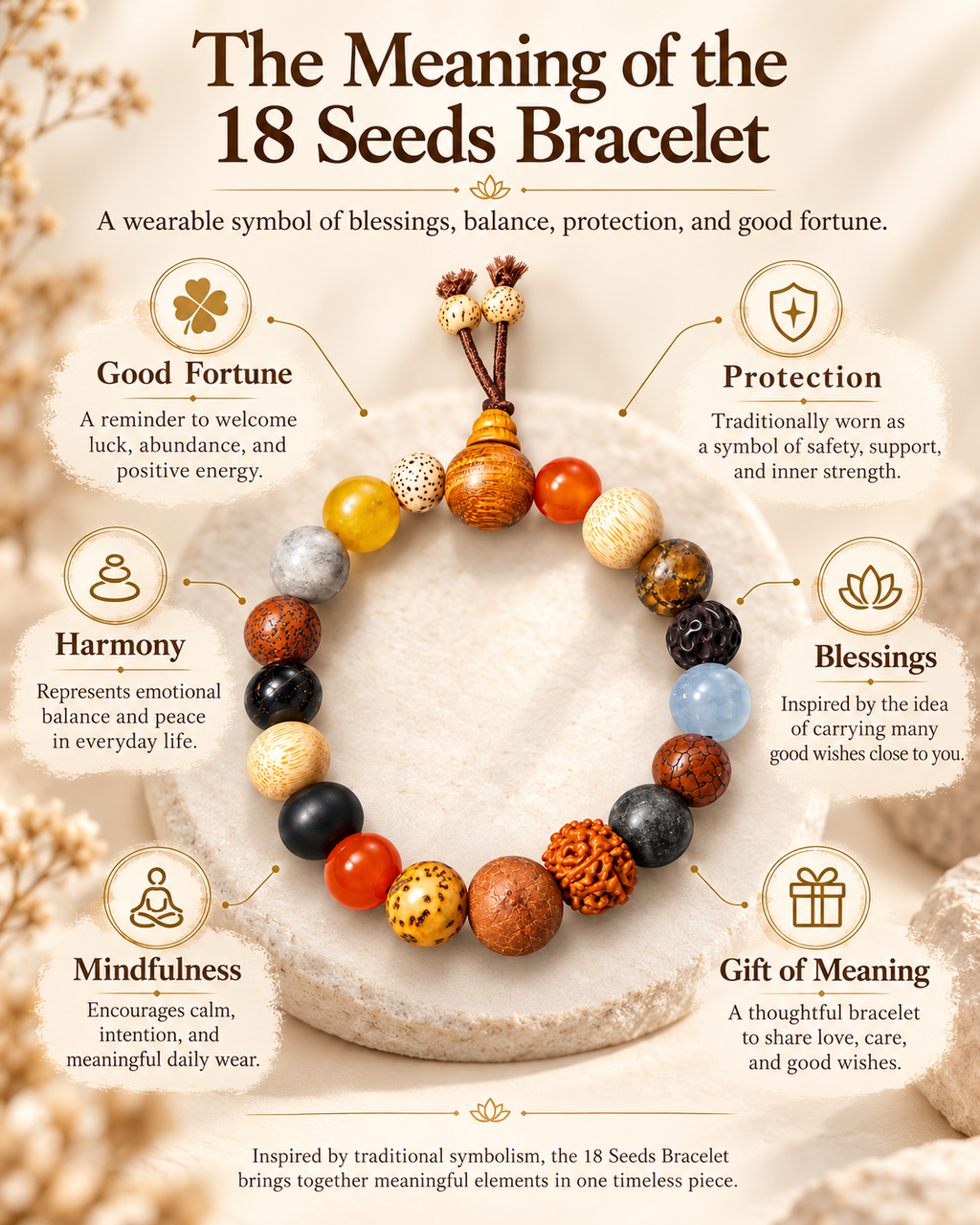 18 Seeds Lucky Bracelet – Harmony, Protection & Good Fortune
