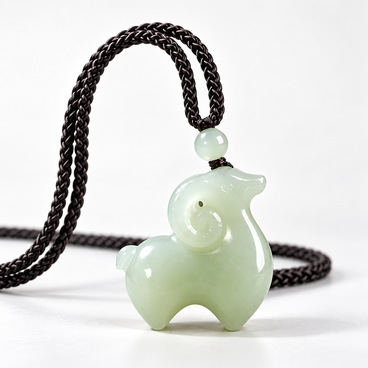 Natural Nephrite Jade Lucky GOAT Pendant Necklace – 2027 Year of the SHEEP Zodiac Charm (Preorder, Ships Dec 2026)