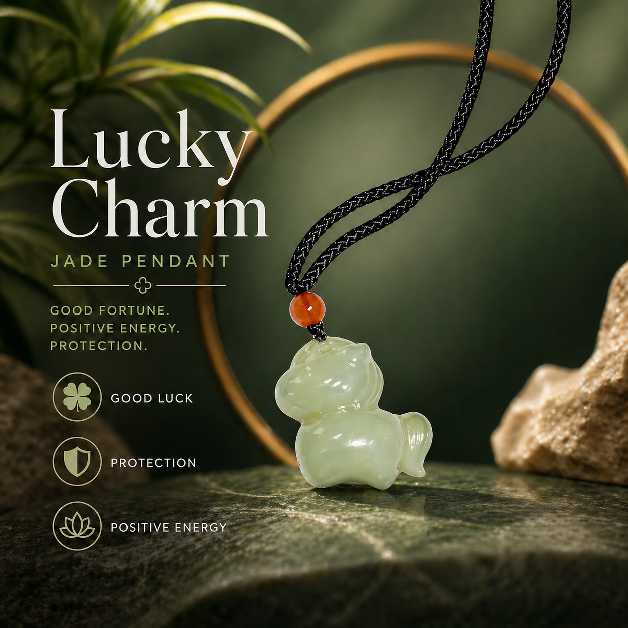 Chinese Zodiac Year of Horse Jade Necklace – Red String Protection & Good Luck Jewelry | Yuora Jewelry