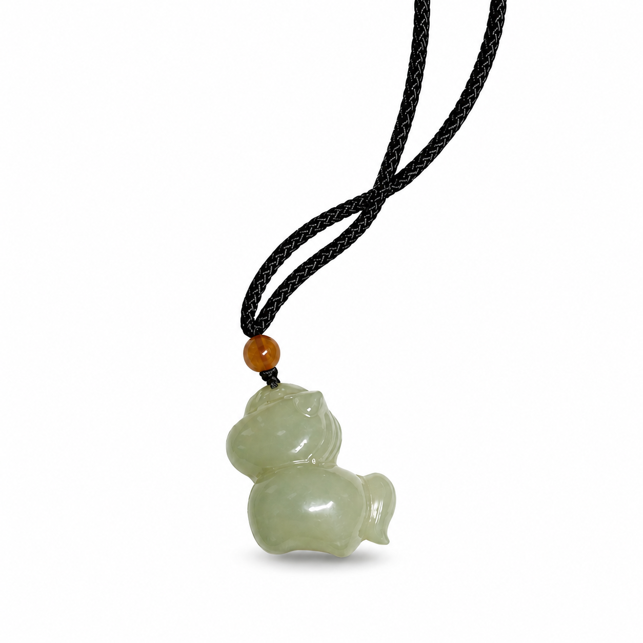 Natural Jade Horse Pendant Necklace – Black String Adjustable Lucky Zodiac Jewelry | Yuora