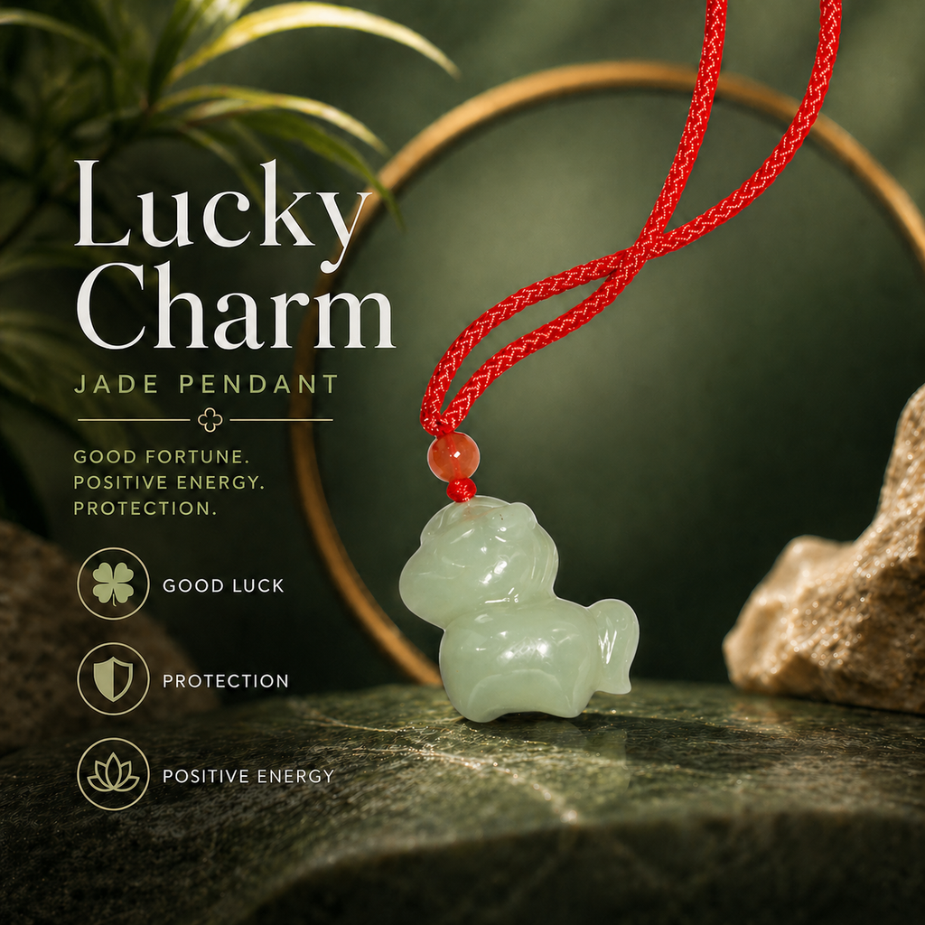 Chinese Zodiac Year of Horse Jade Necklace – Red String Protection & Good Luck Jewelry | Yuora Jewelry