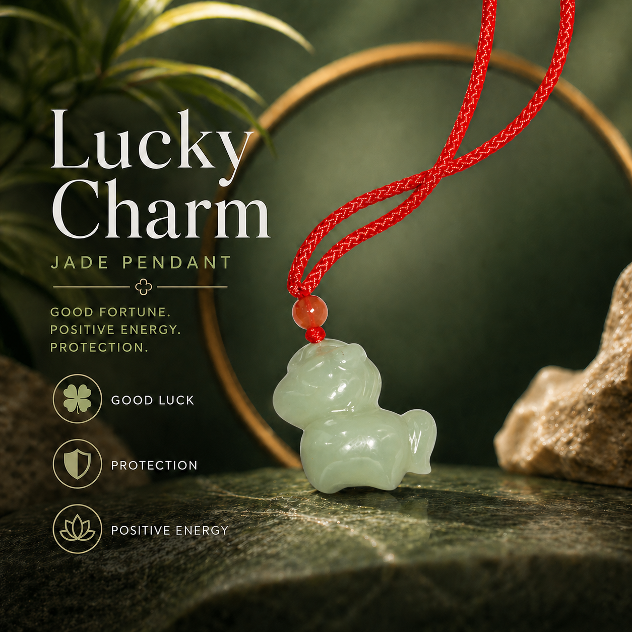 Natural Hetian Nephrite Jade Horse Pendant Necklace – Black String Adjustable Lucky Zodiac Jewelry | Yuora