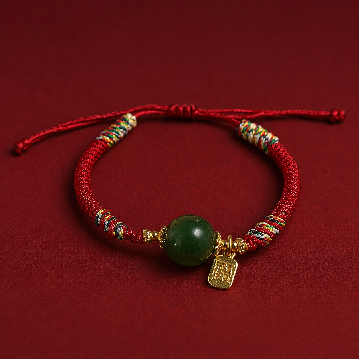 【Fortune Bean】 Natural Jade Lucky Bean Bracelet –  Red String Good Luck Charm for Women & Men, Adjustable Protection & Positive Energy Bracelet | Red String Bracelet Jade Crafted Stone Bean Attached